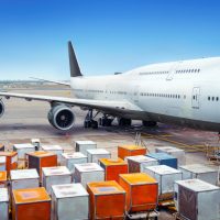 modern airliner gets service at the airport